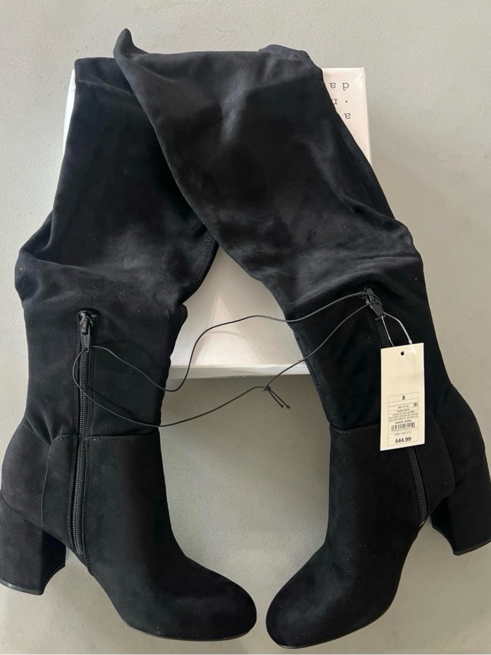 a new day Black Over-the-Knee Block Heel Boots